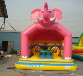 T2-398 Ροζ ελέφαντα φουσκωτό τραμπολίνο