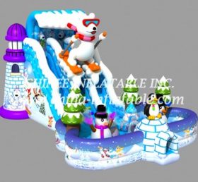 T8-1444 Κουνέλι χειμερινό χιονάνθρωπο ξηρή διαφάνεια Χριστούγεννα φουσκωτή διαφάνεια