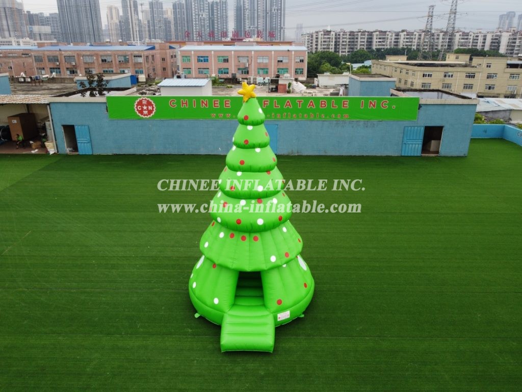 T2-3410 Inflatable Christmas Tree Holiday Themed Bounce House Kids Party Game