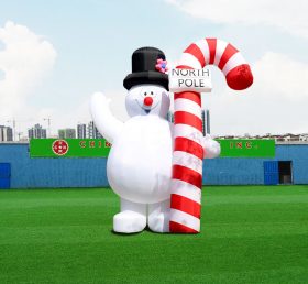 C1-218 Καουτσούκ ζαχαροκάλαμο φουσκωτό Χριστούγεννα χιονάνθρωπος