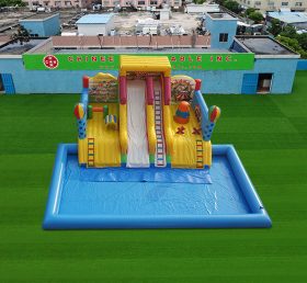 Pool2-827 Carnival φουσκωτό υδάτινο πάρκο με πισίνα